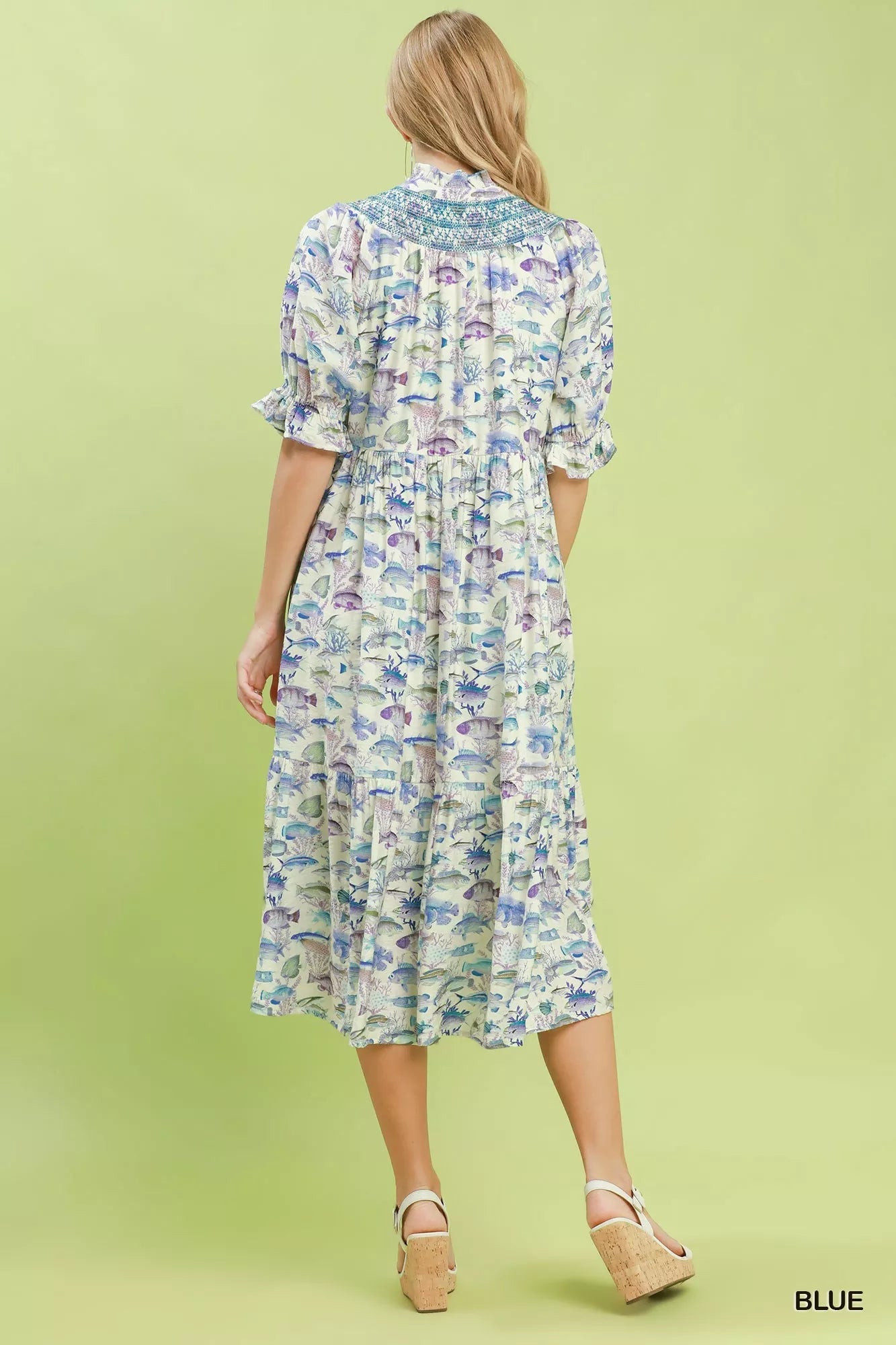 Umgee Print Tiered Midi Dress - Bitsy Gypsy Boutique