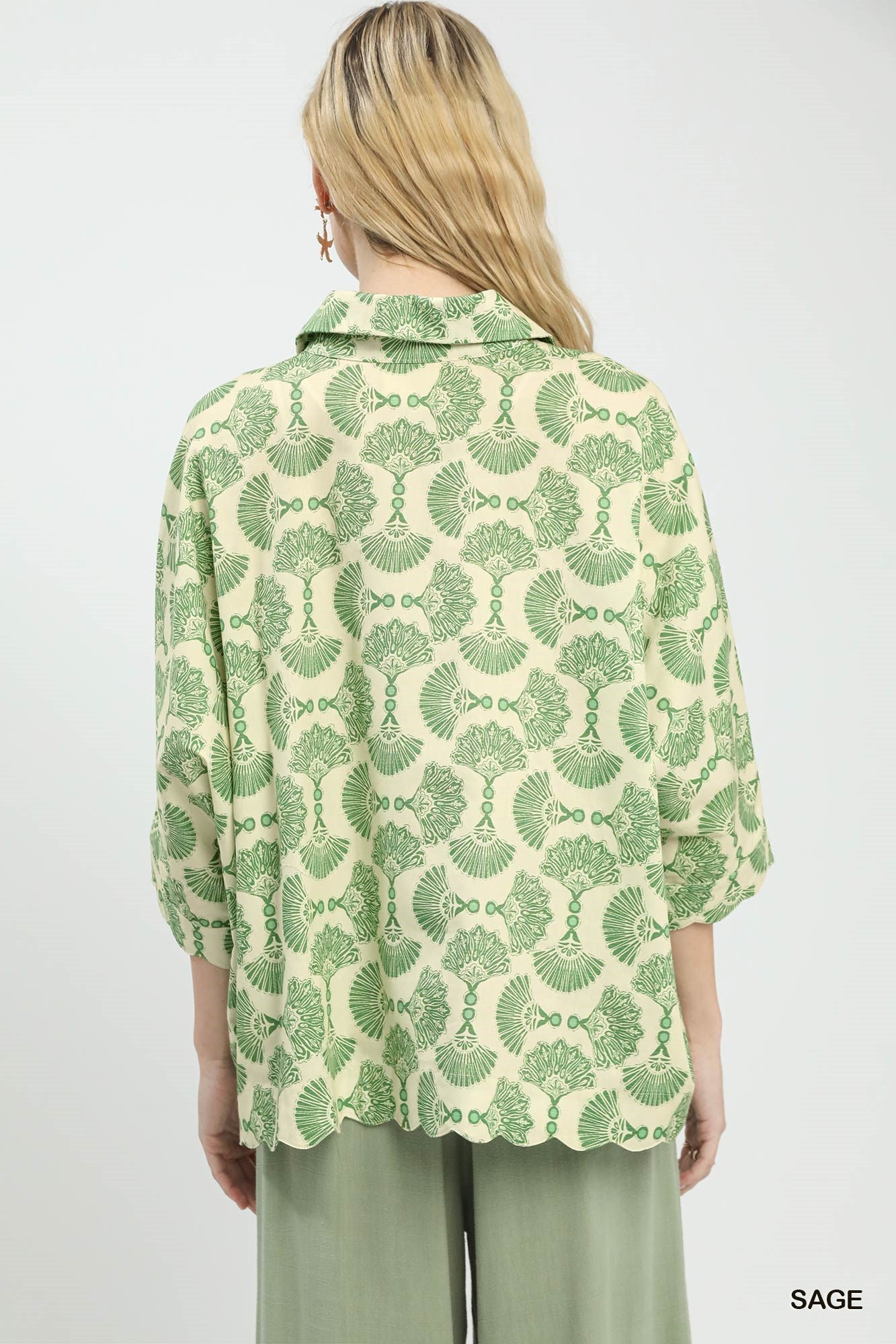 Umgee Printed Button Down Shirt - Bitsy Gypsy Boutique