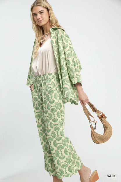 Umgee Printed Button Down Shirt - Bitsy Gypsy Boutique