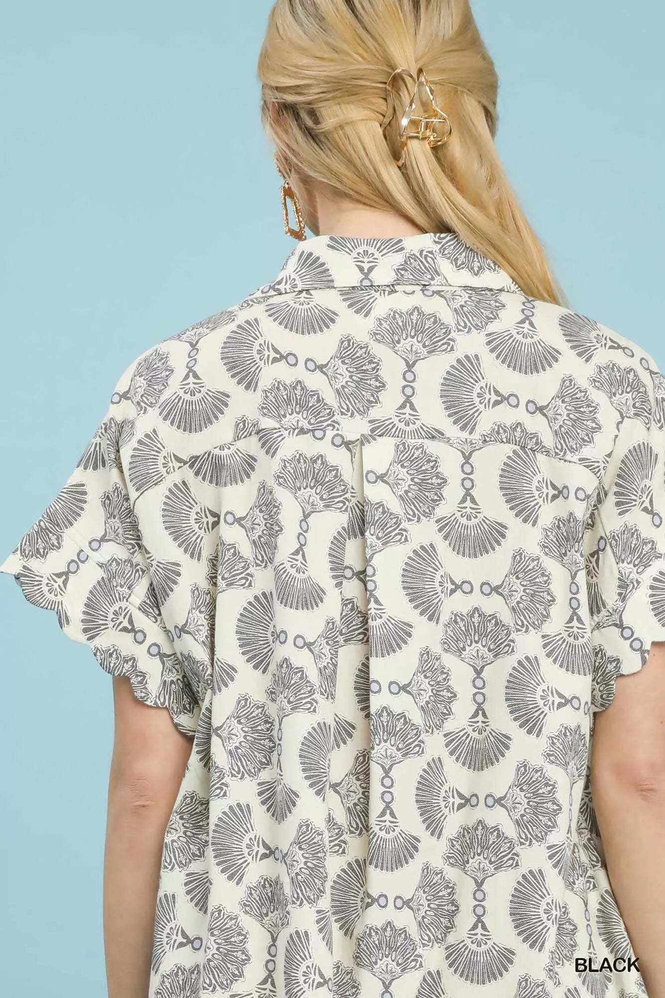 Umgee Printed Button Front Shirt Dress - Bitsy Gypsy Boutique