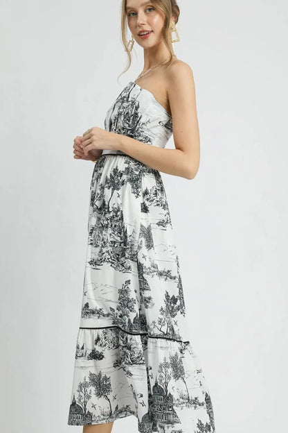 Umgee Printed Tiered Tube Midi Dress - Bitsy Gypsy Boutique