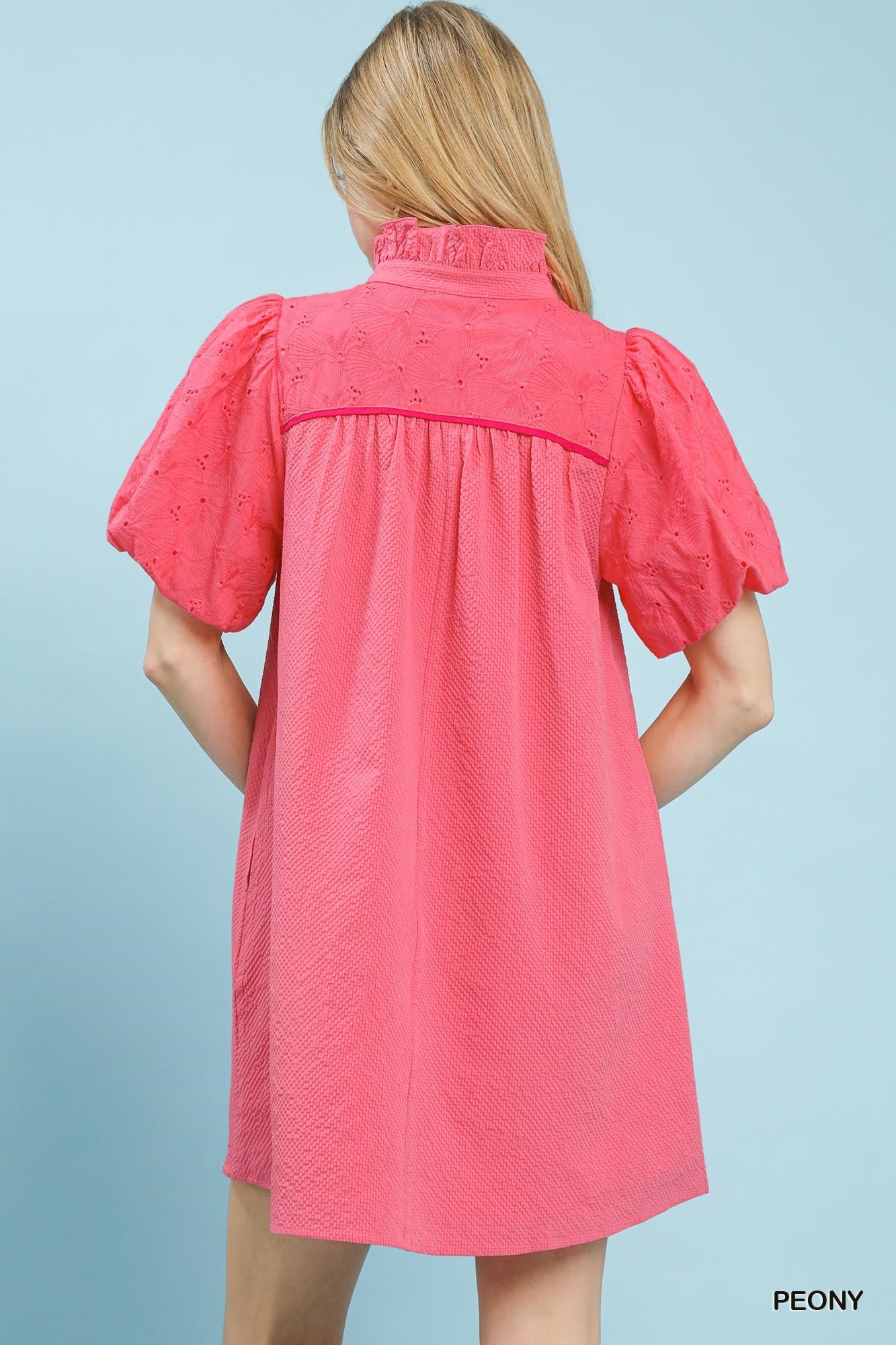 Umgee Puff Sleeve Textured Babydoll Dress - Bitsy Gypsy Boutique