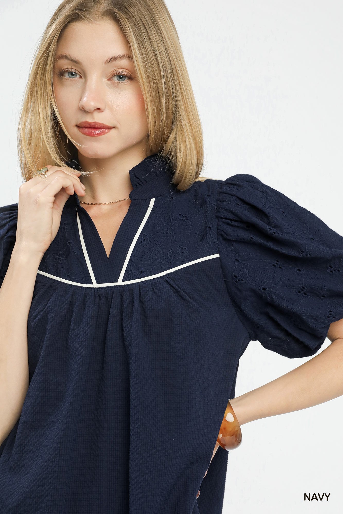 Umgee Puff Sleeve Textured Babydoll Dress - Bitsy Gypsy Boutique