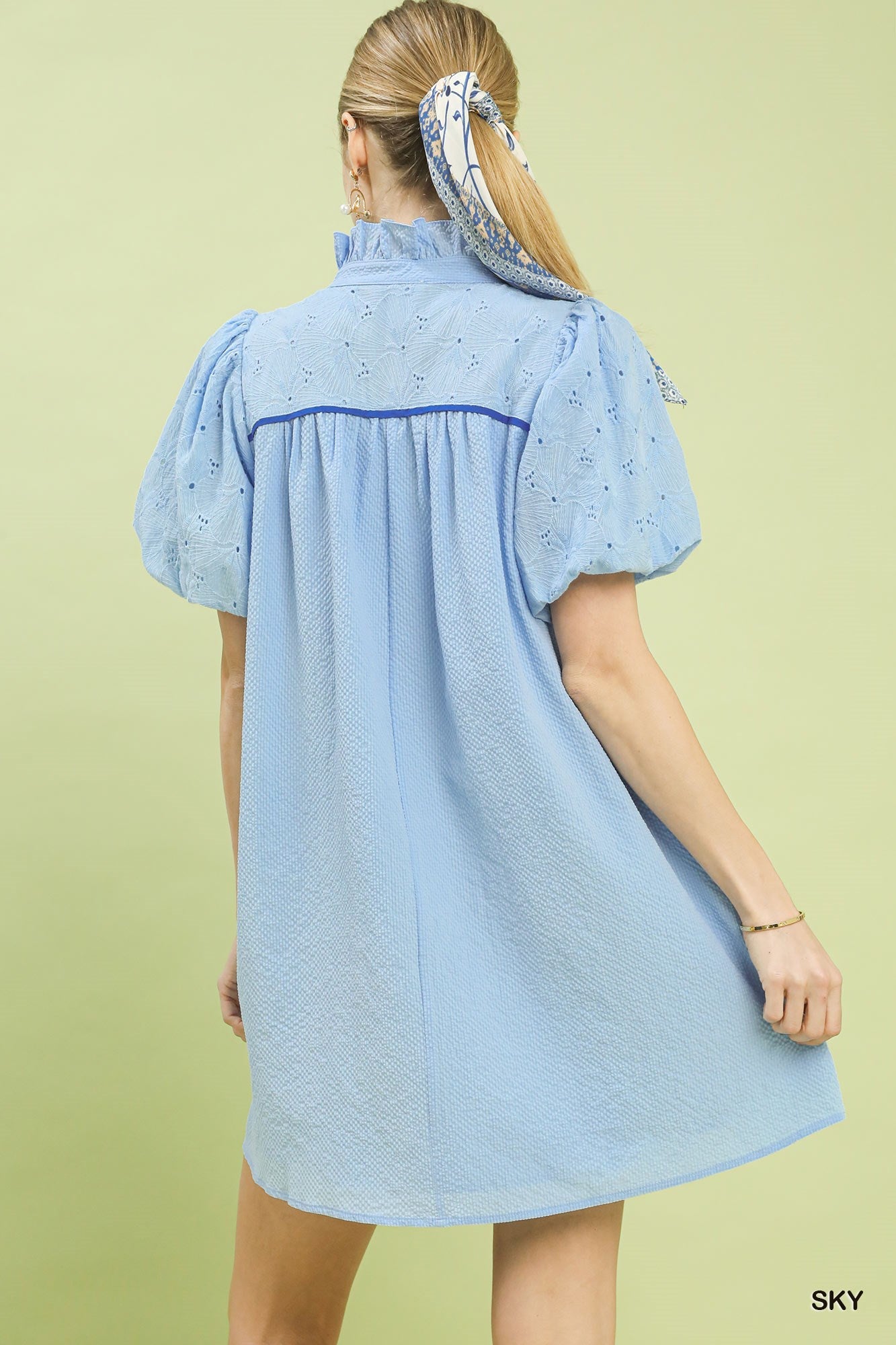 Umgee Puff Sleeve Textured Babydoll Dress - Bitsy Gypsy Boutique