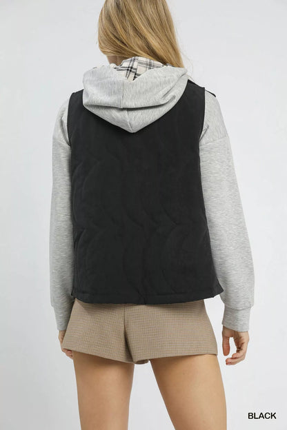 Umgee Quilted Embroidered Vest - Bitsy Gypsy Boutique