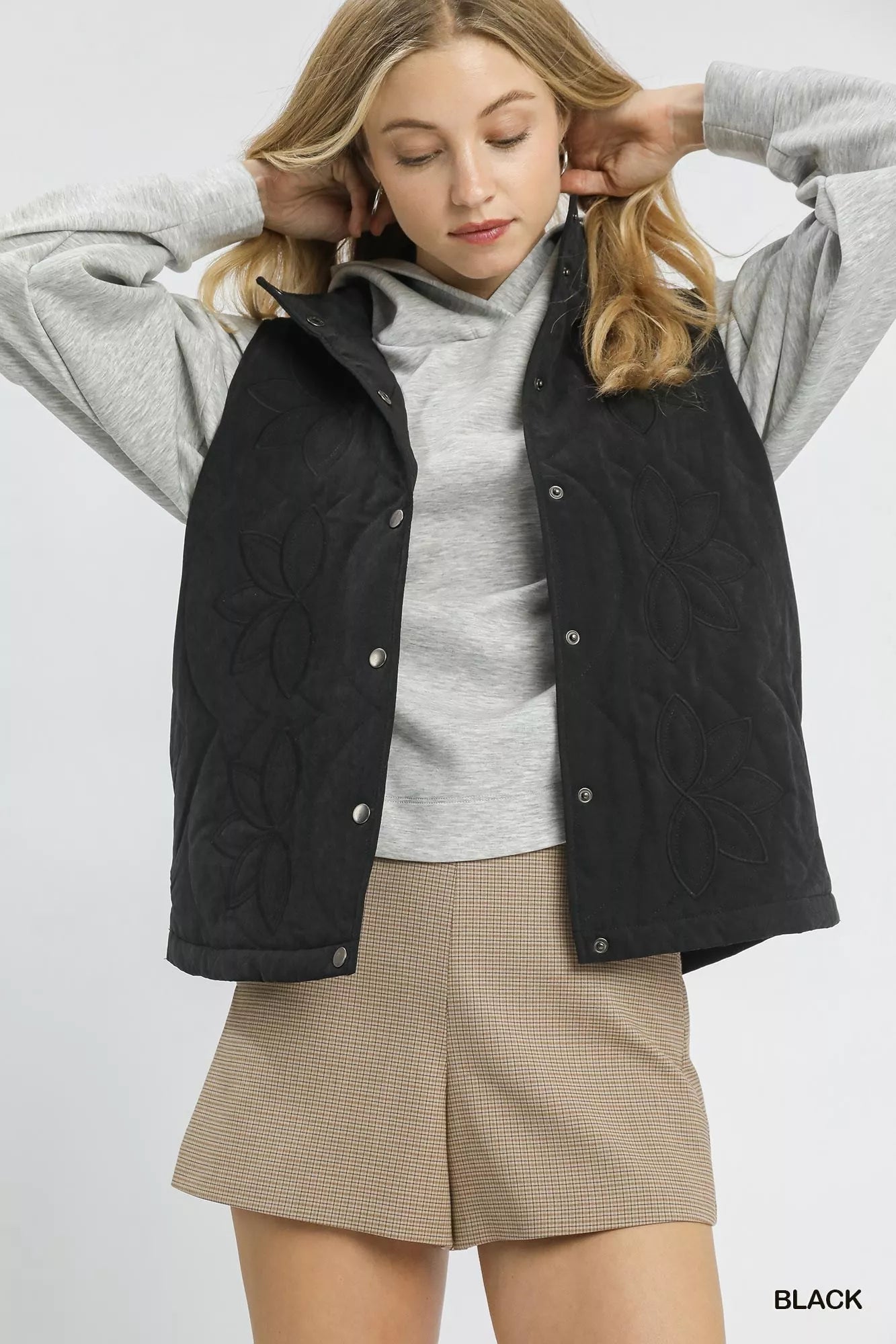 Umgee Quilted Embroidered Vest - Bitsy Gypsy Boutique