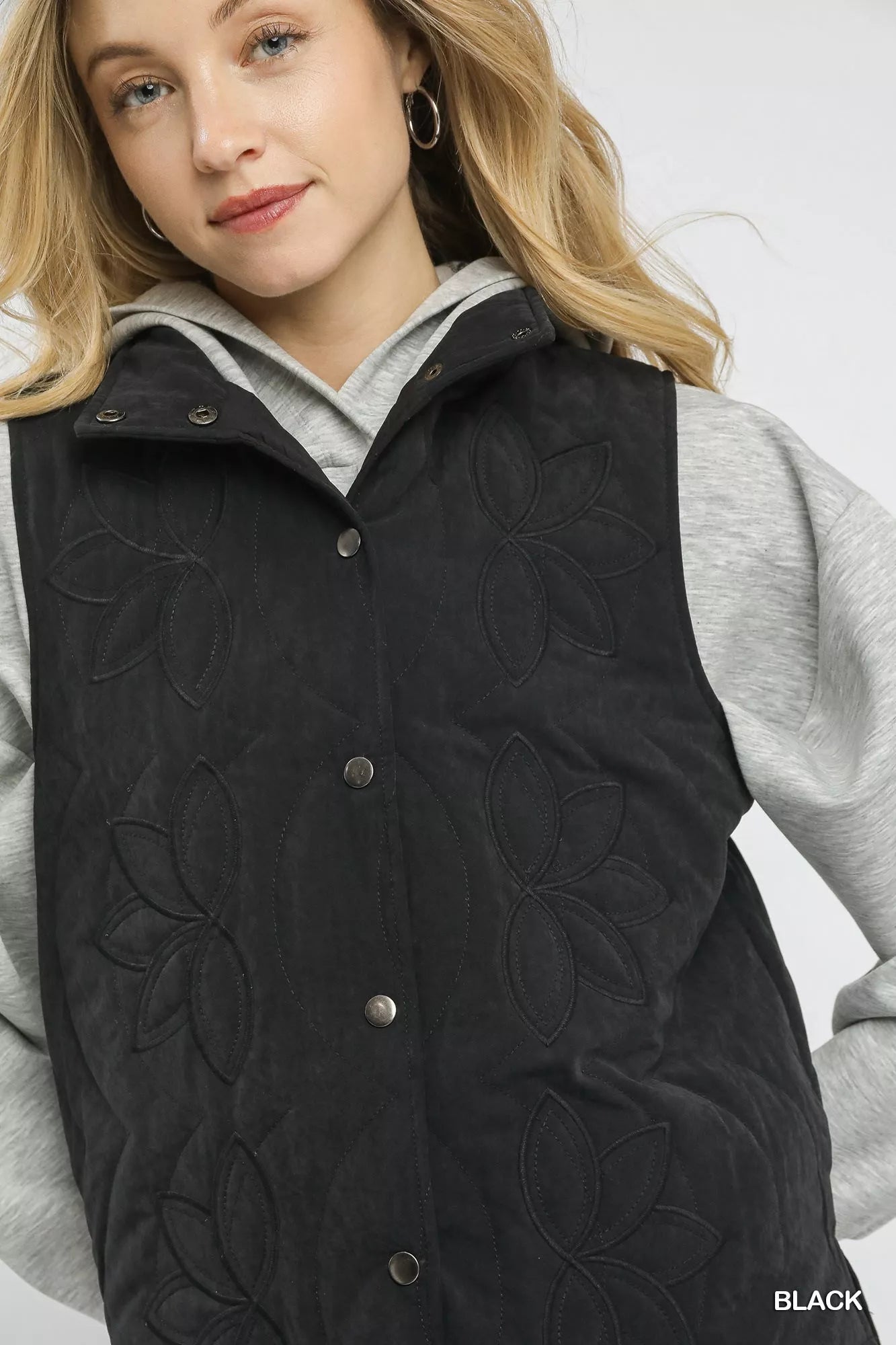 Umgee Quilted Embroidered Vest - Bitsy Gypsy Boutique