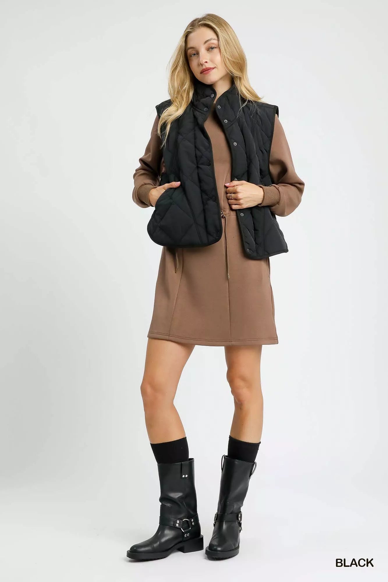 Umgee Quilted Snap - Front Puffer Vest - Bitsy Gypsy Boutique