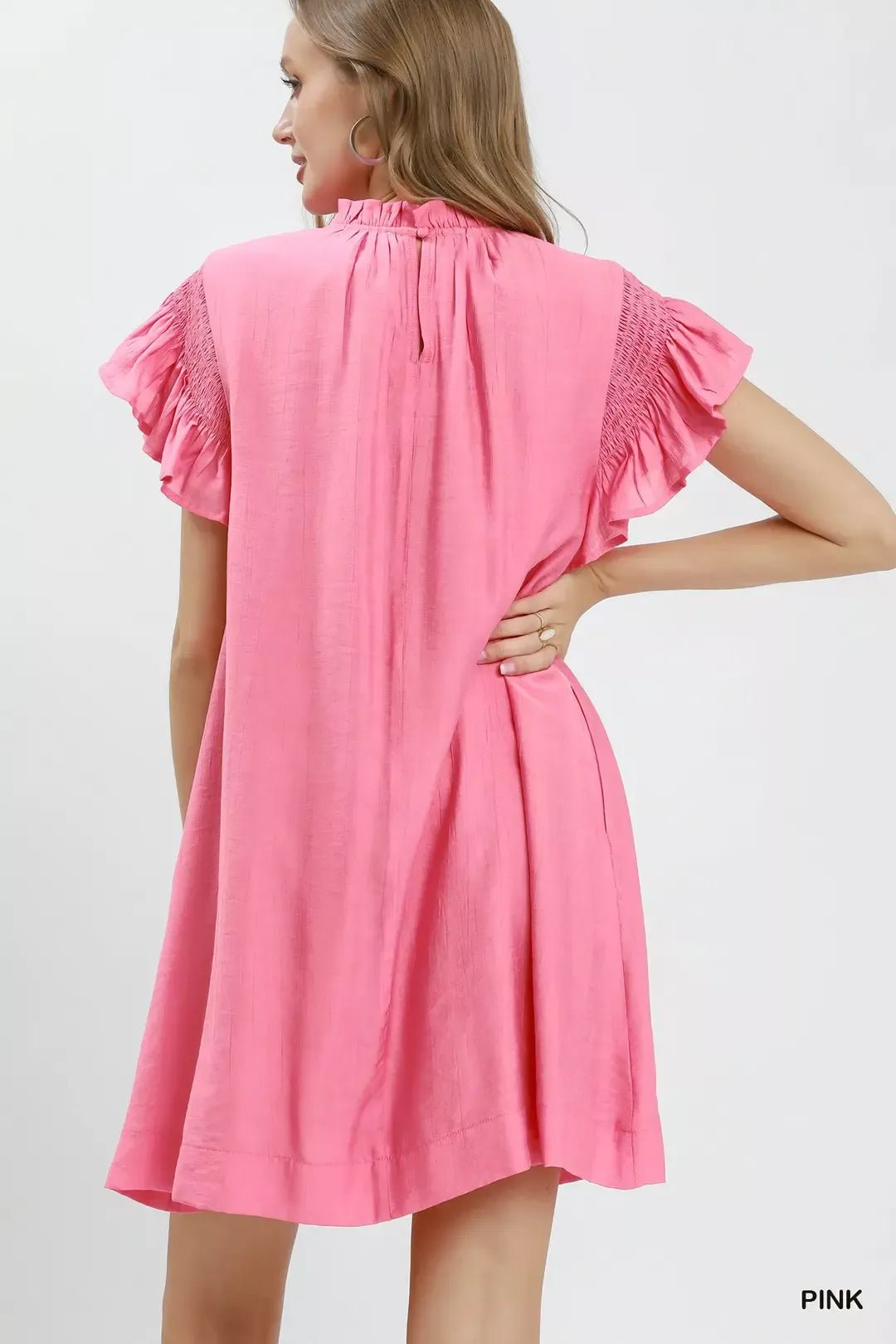 Umgee Ruffle Flutter Sleeve Dress - Bitsy Gypsy Boutique