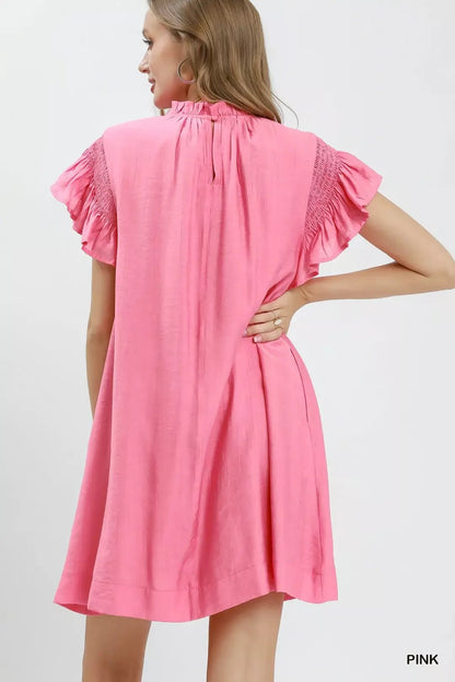 Umgee Ruffle Flutter Sleeve Dress - Bitsy Gypsy Boutique