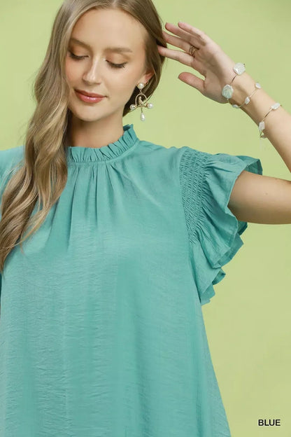 Umgee Ruffle Flutter Sleeve Dress - Bitsy Gypsy Boutique
