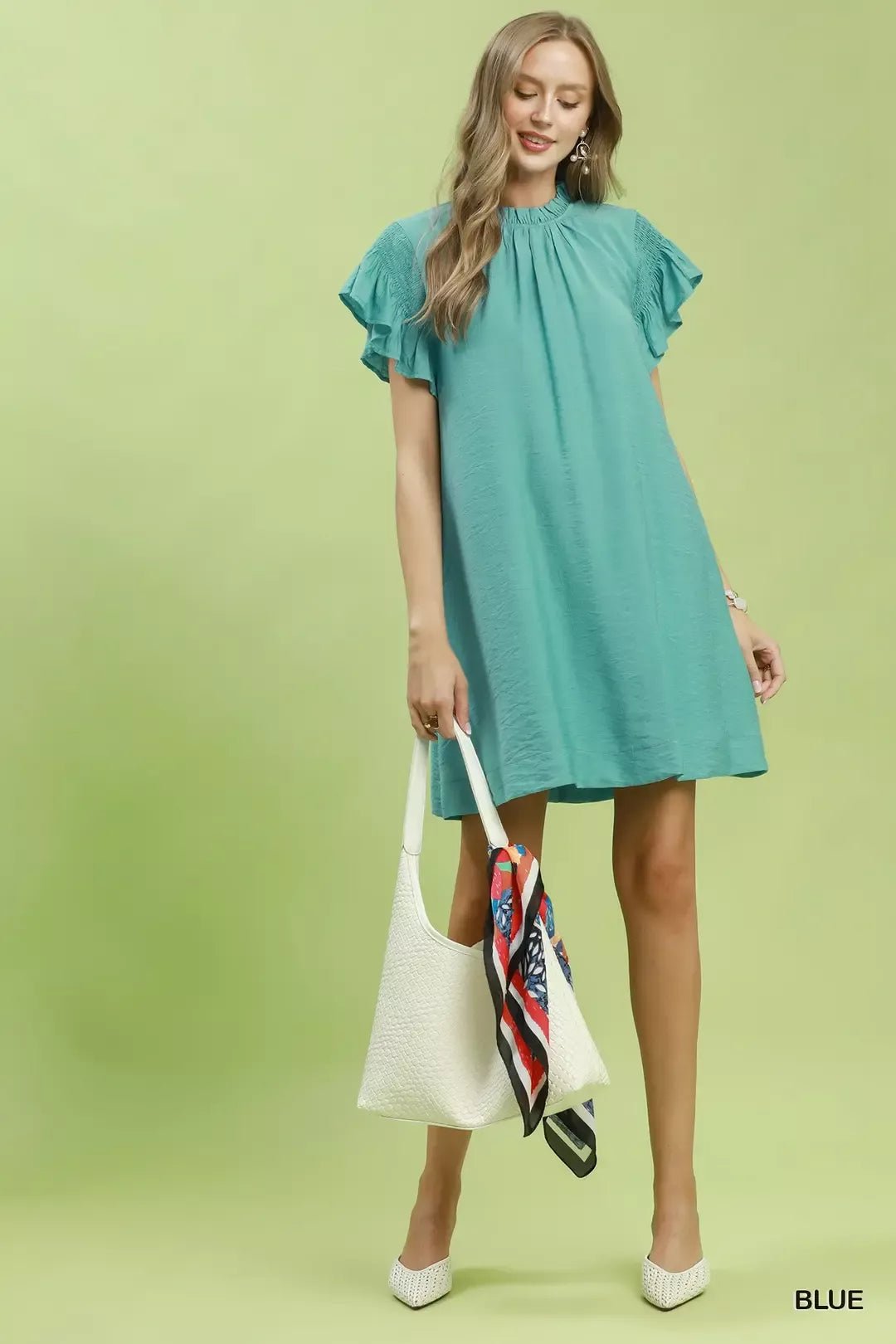 Umgee Ruffle Flutter Sleeve Dress - Bitsy Gypsy Boutique