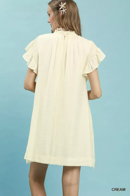 Umgee Ruffle Flutter Sleeve Dress - Bitsy Gypsy Boutique