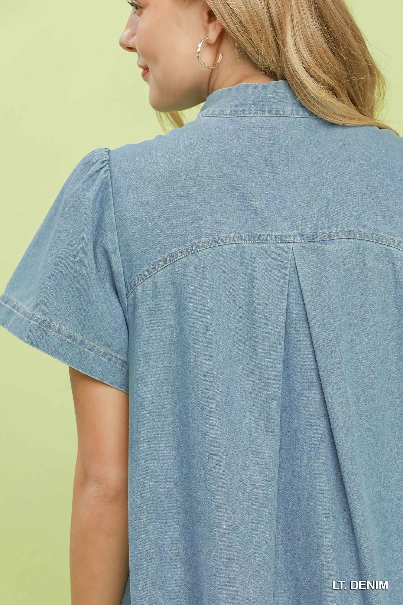 Umgee Ruffle Hem Mini Denim Dress - Bitsy Gypsy Boutique