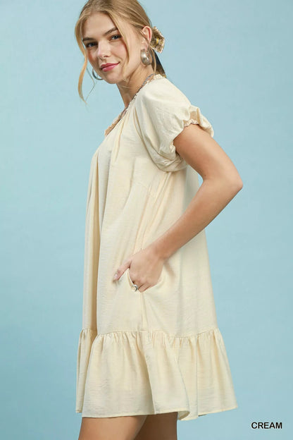 Umgee Ruffle Hem Shift Mini Dress - Bitsy Gypsy Boutique