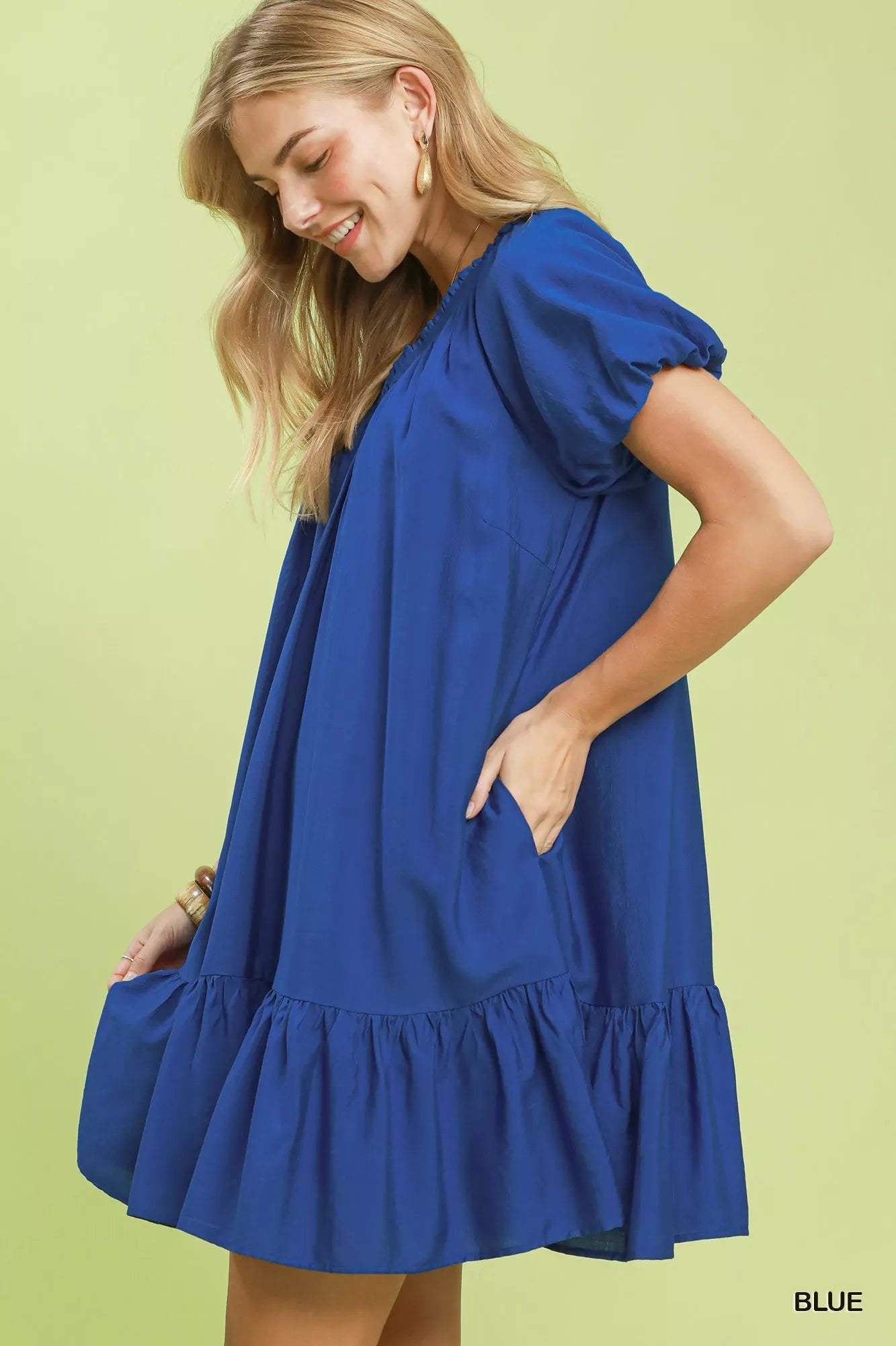 Umgee Ruffle Hem Shift Mini Dress - Bitsy Gypsy Boutique
