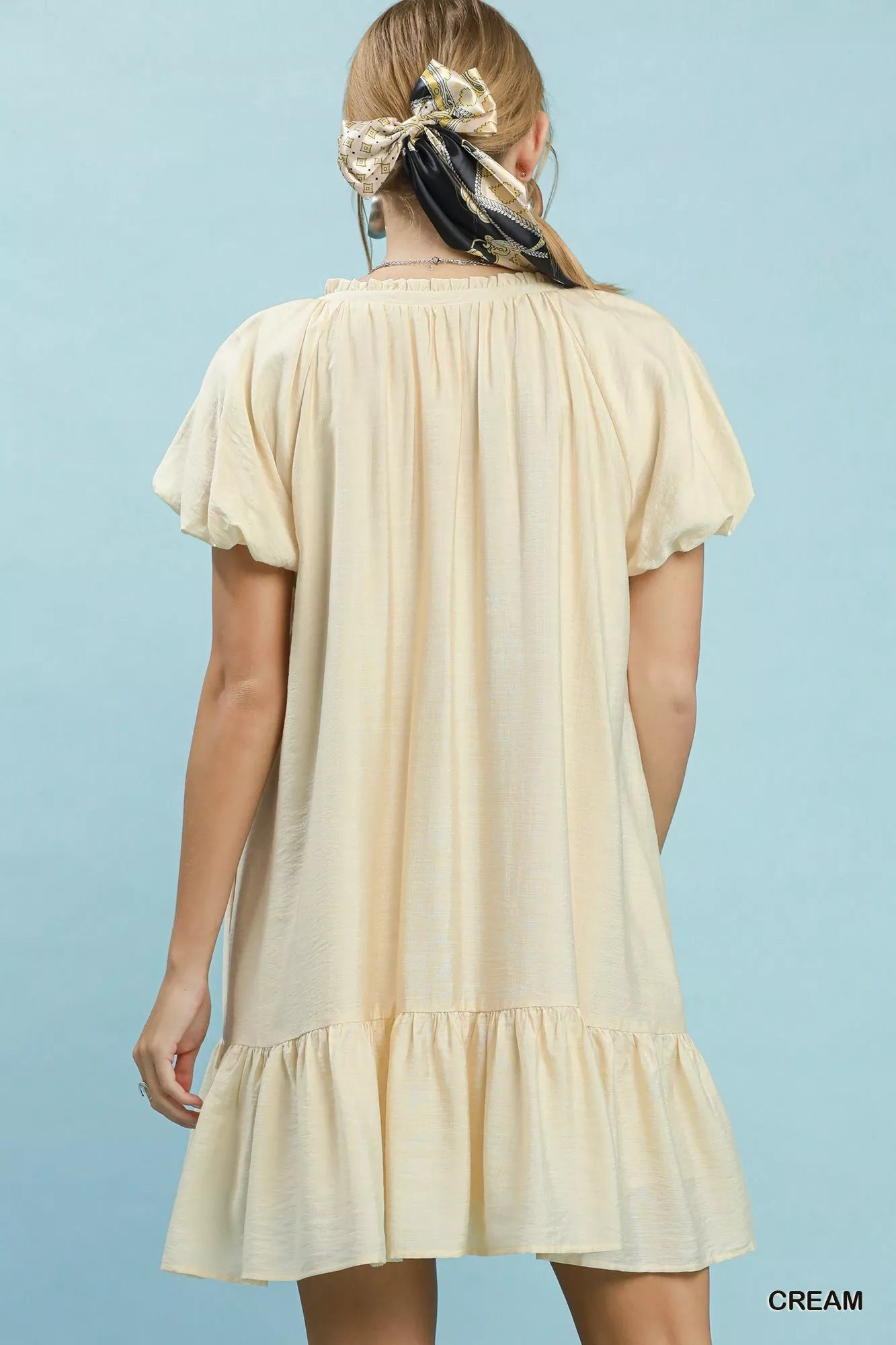 Umgee Ruffle Hem Shift Mini Dress - Bitsy Gypsy Boutique