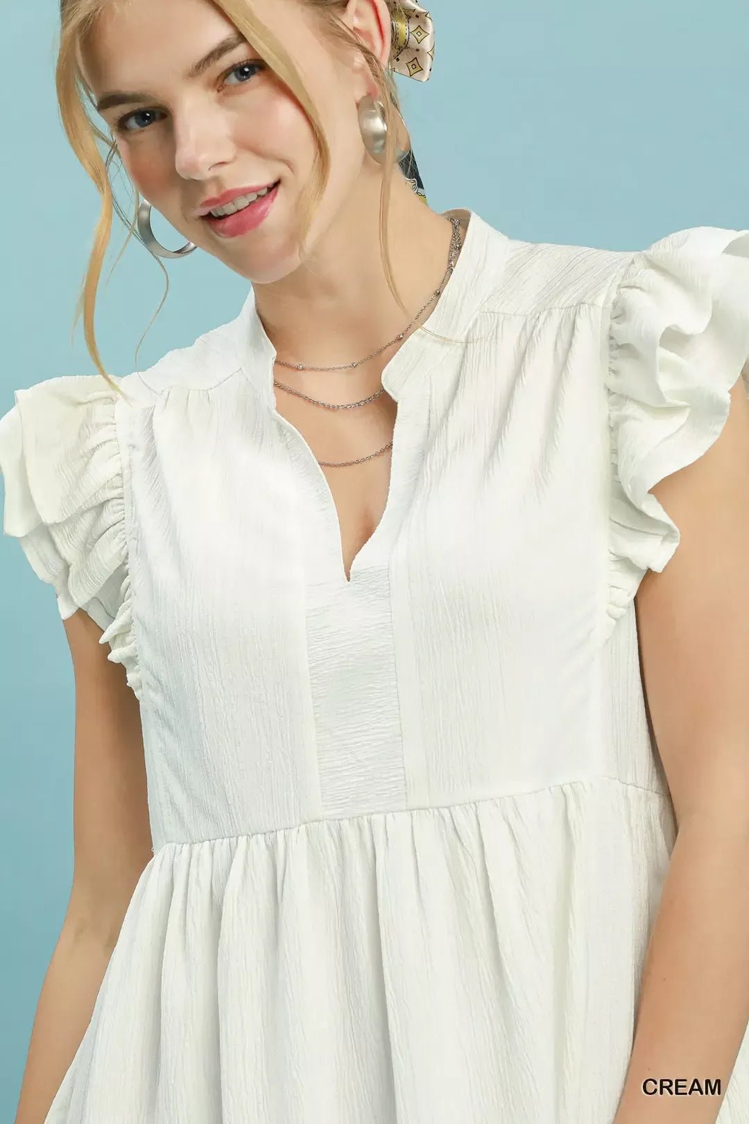 Umgee Ruffle Sleeve Babydoll Dress - Bitsy Gypsy Boutique