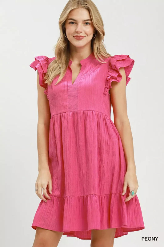 Umgee Ruffle Sleeve Babydoll Dress - Bitsy Gypsy Boutique