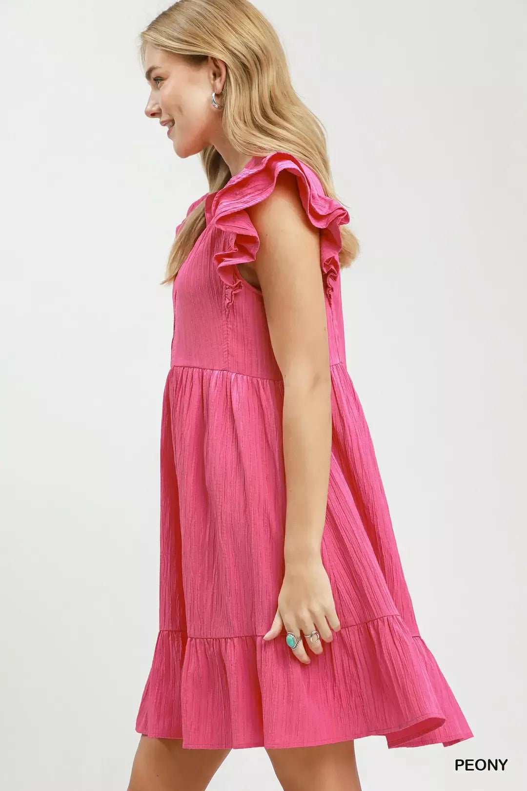 Umgee Ruffle Sleeve Babydoll Dress - Bitsy Gypsy Boutique