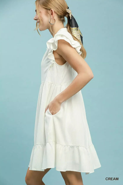 Umgee Ruffle Sleeve Babydoll Dress - Bitsy Gypsy Boutique