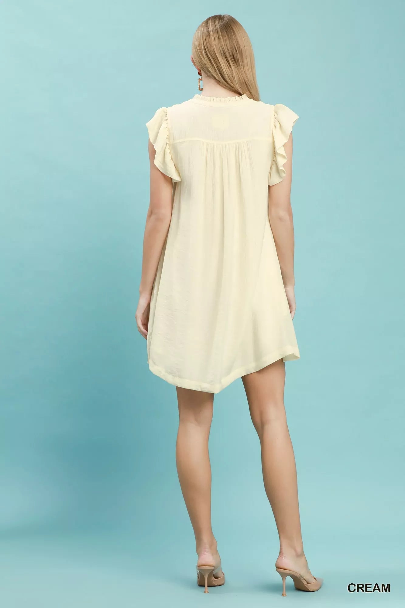 Umgee Ruffle Sleeve Henley Shift Dress - Bitsy Gypsy Boutique