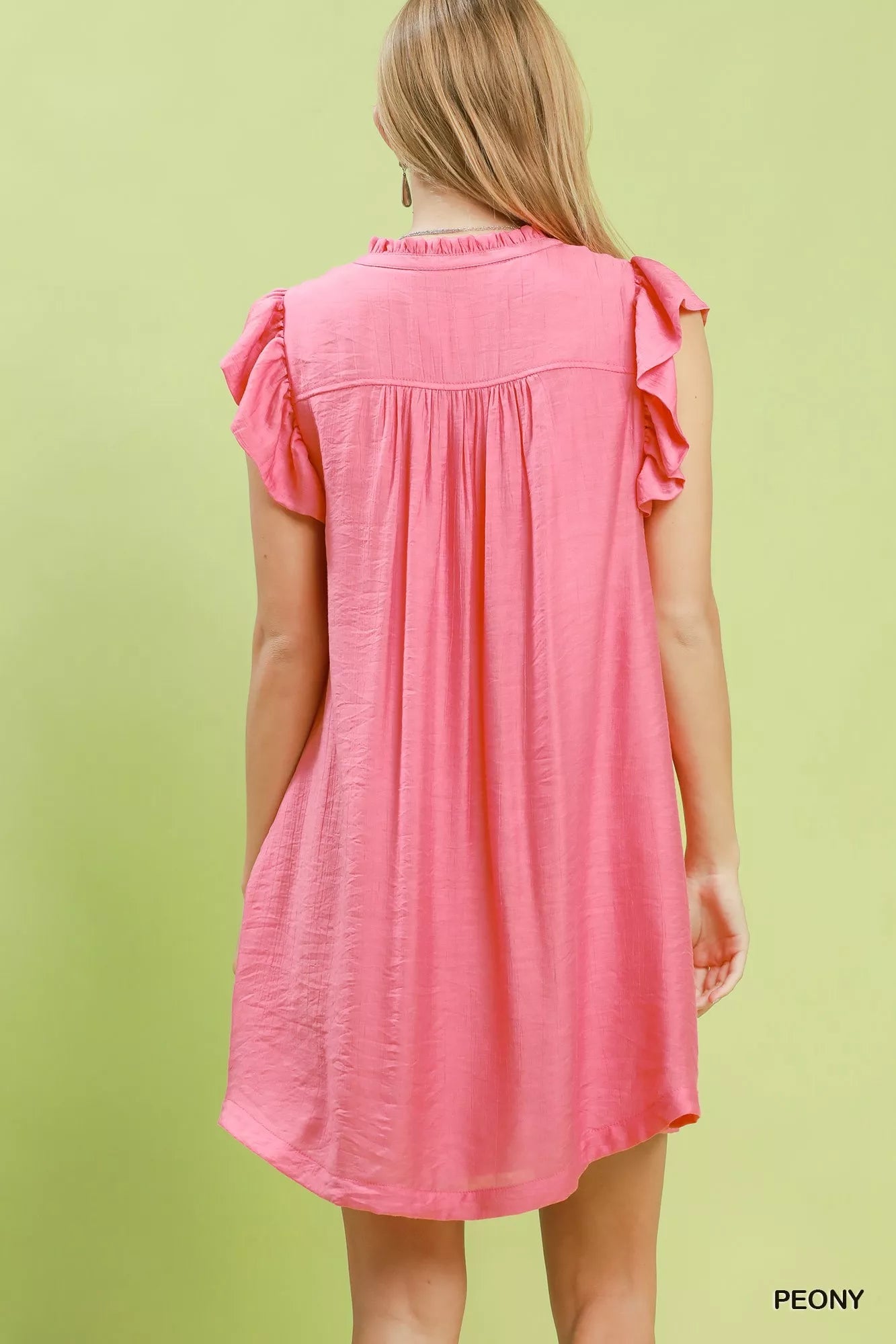 Umgee Ruffle Sleeve Henley Shift Dress - Bitsy Gypsy Boutique