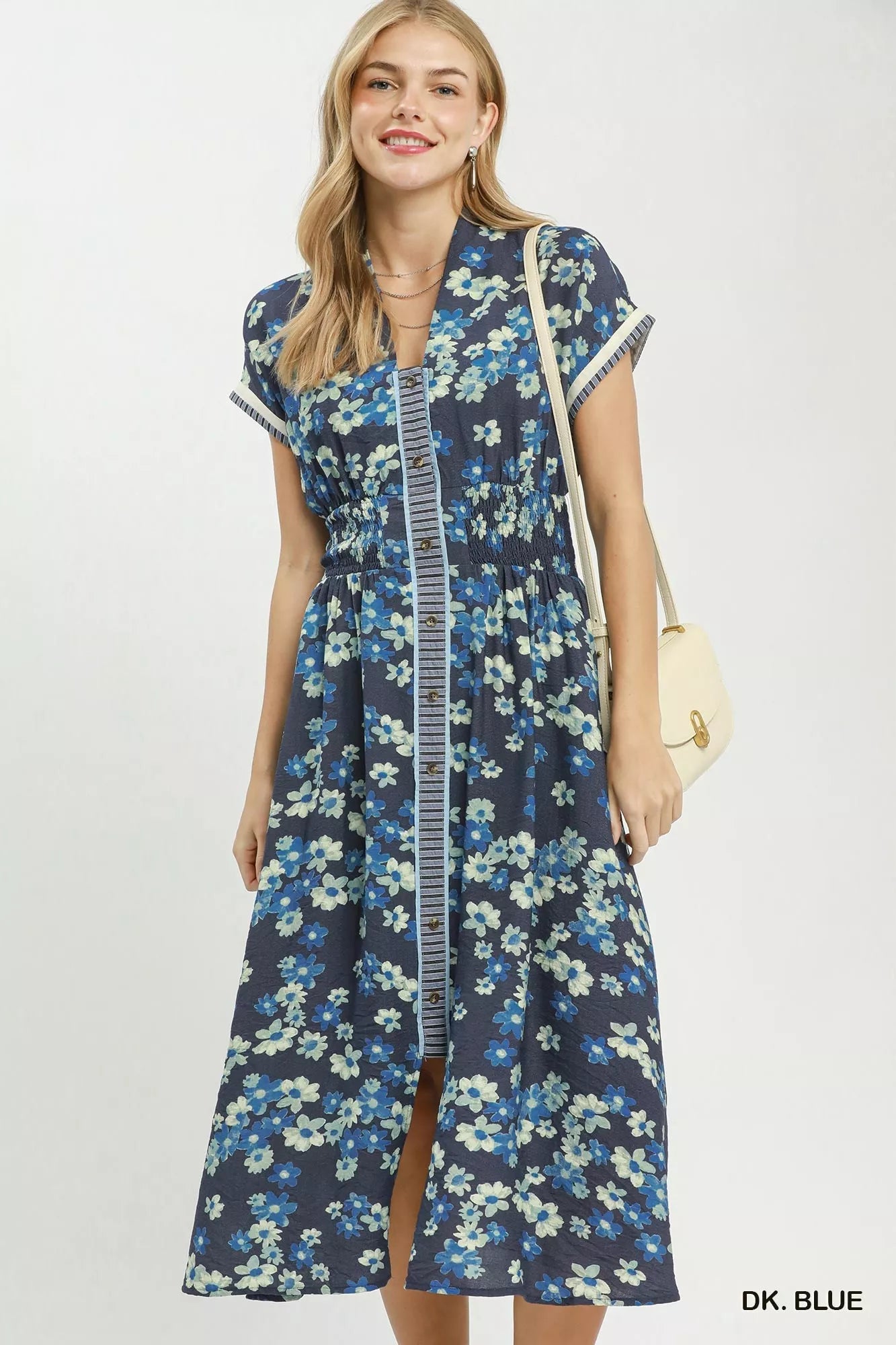 Umgee Ruffle Sleeve Henley Shift Dress - Bitsy Gypsy Boutique