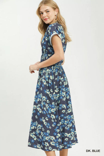 Umgee Ruffle Sleeve Henley Shift Dress - Bitsy Gypsy Boutique
