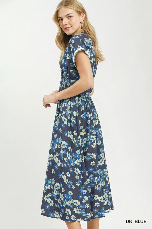Umgee Ruffle Sleeve Henley Shift Dress - Bitsy Gypsy Boutique