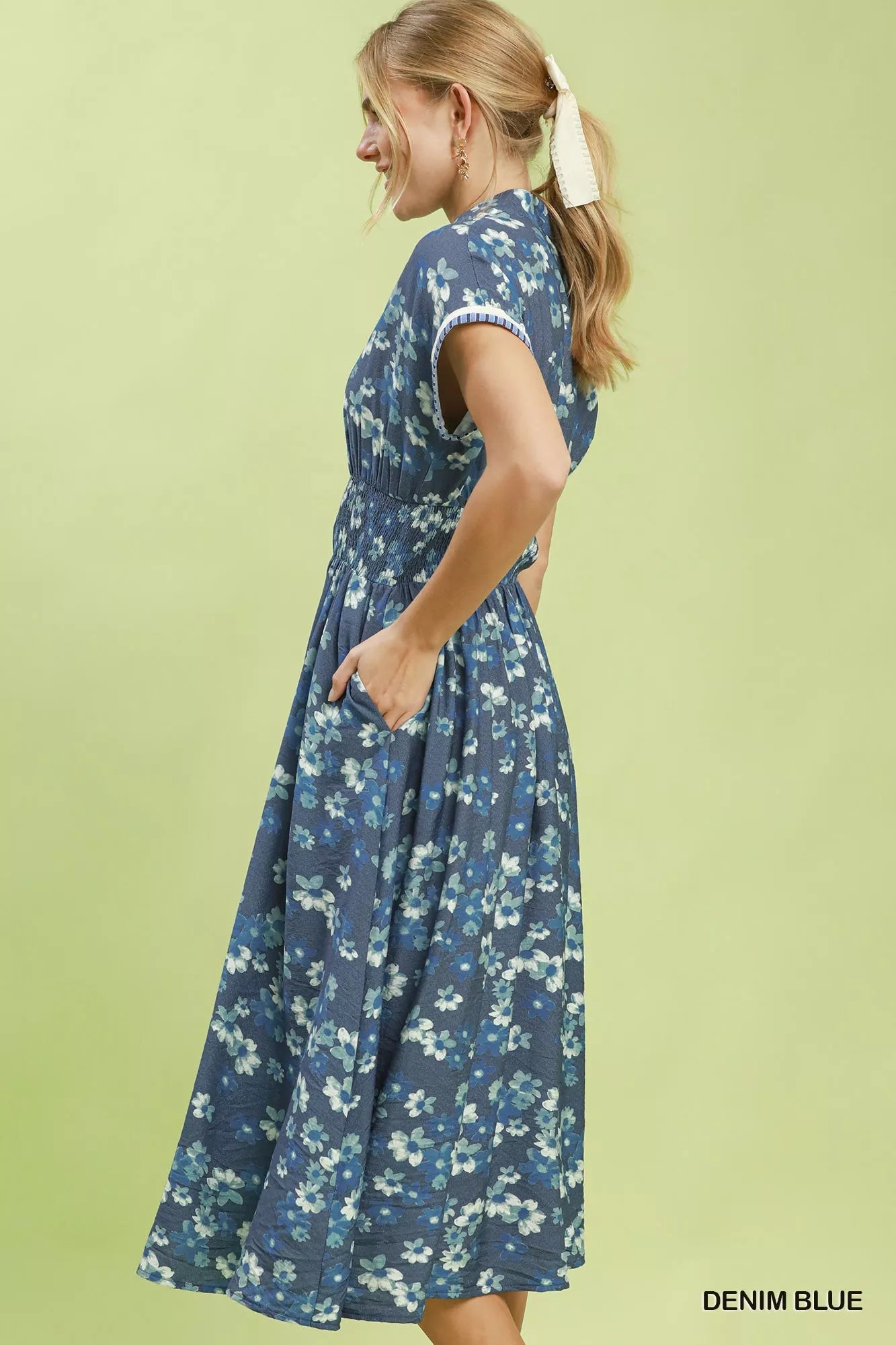 Umgee Ruffle Sleeve Henley Shift Dress - Bitsy Gypsy Boutique