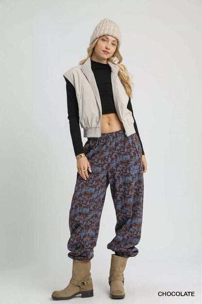 Umgee Scenic Print Casual Sweatpants - Bitsy Gypsy Boutique