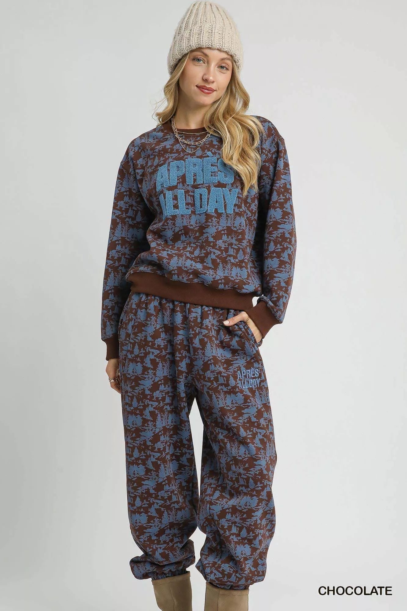 Umgee Scenic Print Casual Sweatpants - Bitsy Gypsy Boutique
