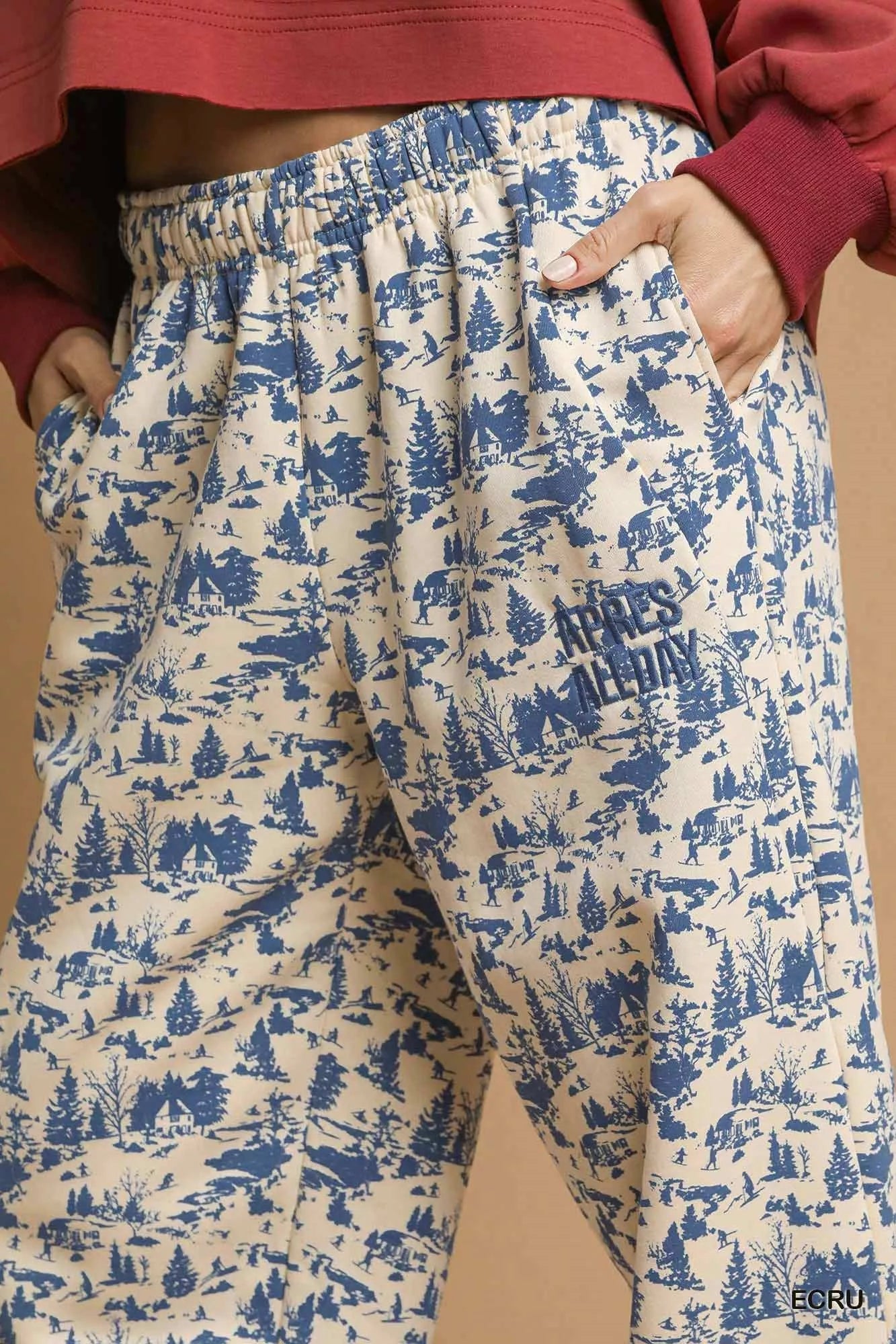 Umgee Scenic Print Casual Sweatpants - Bitsy Gypsy Boutique