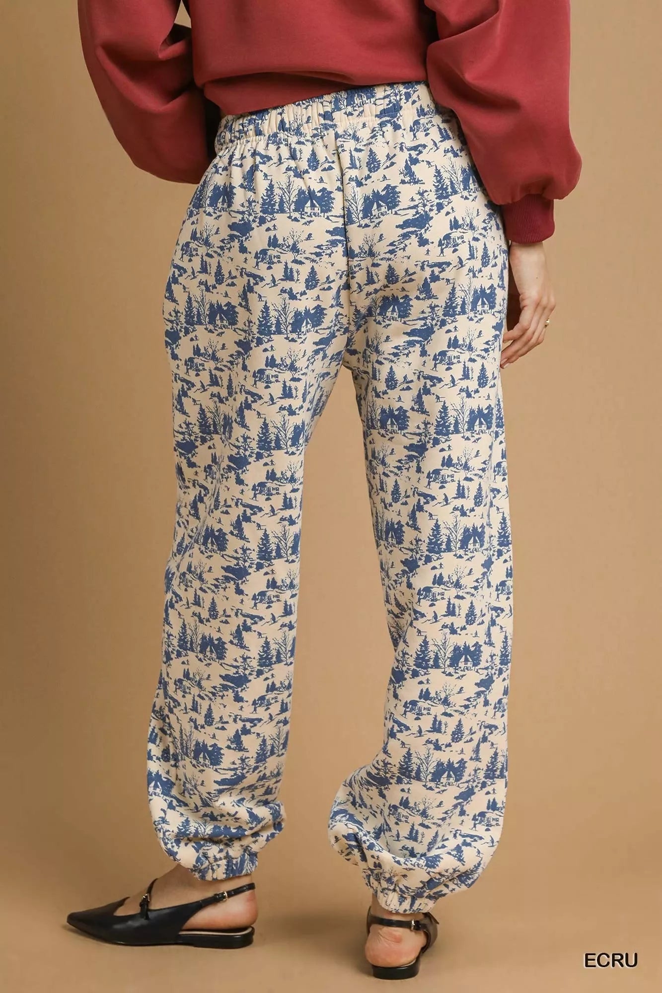 Umgee Scenic Print Casual Sweatpants - Bitsy Gypsy Boutique