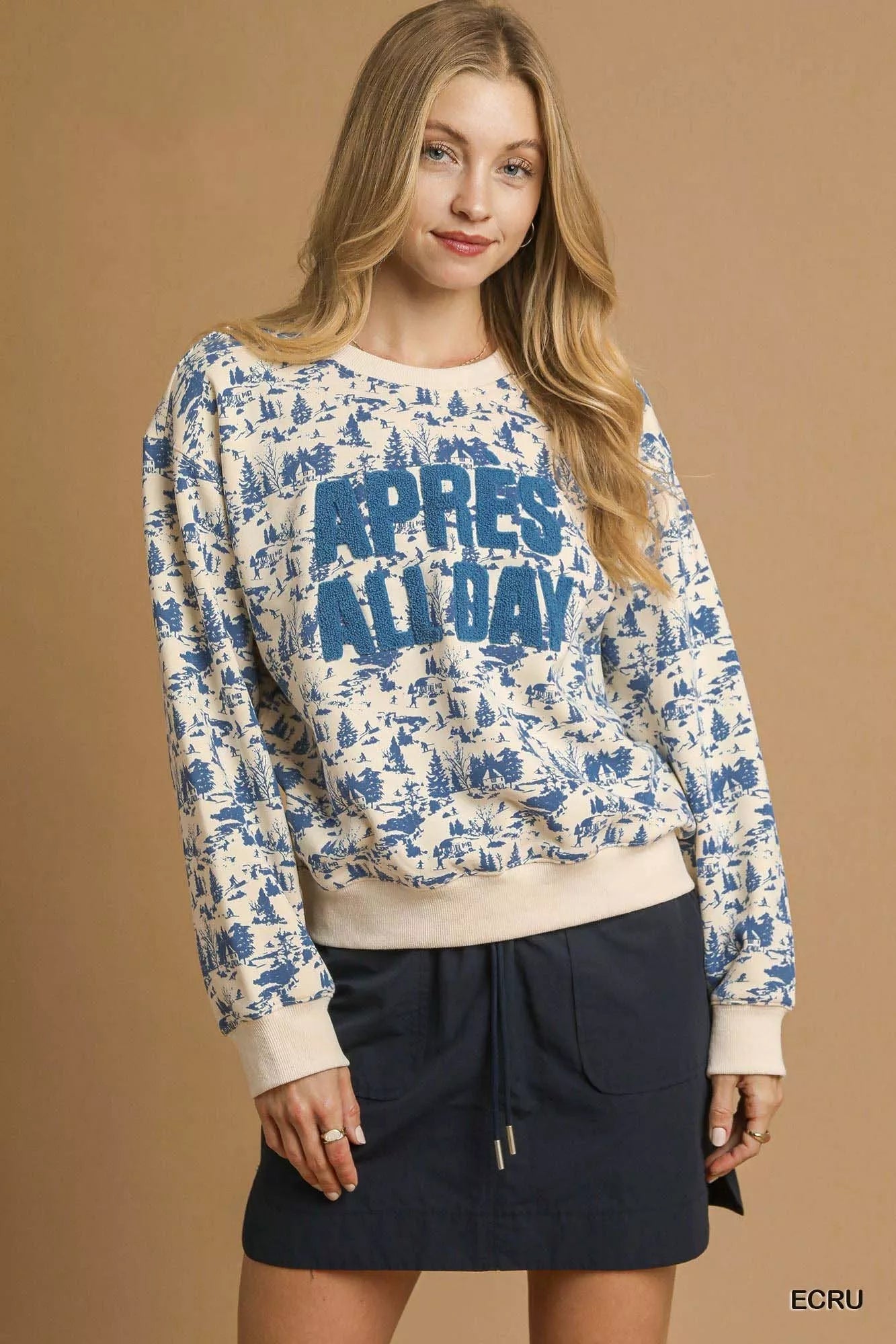 Umgee Scenic Print Cropped Sweatshirt - Bitsy Gypsy Boutique