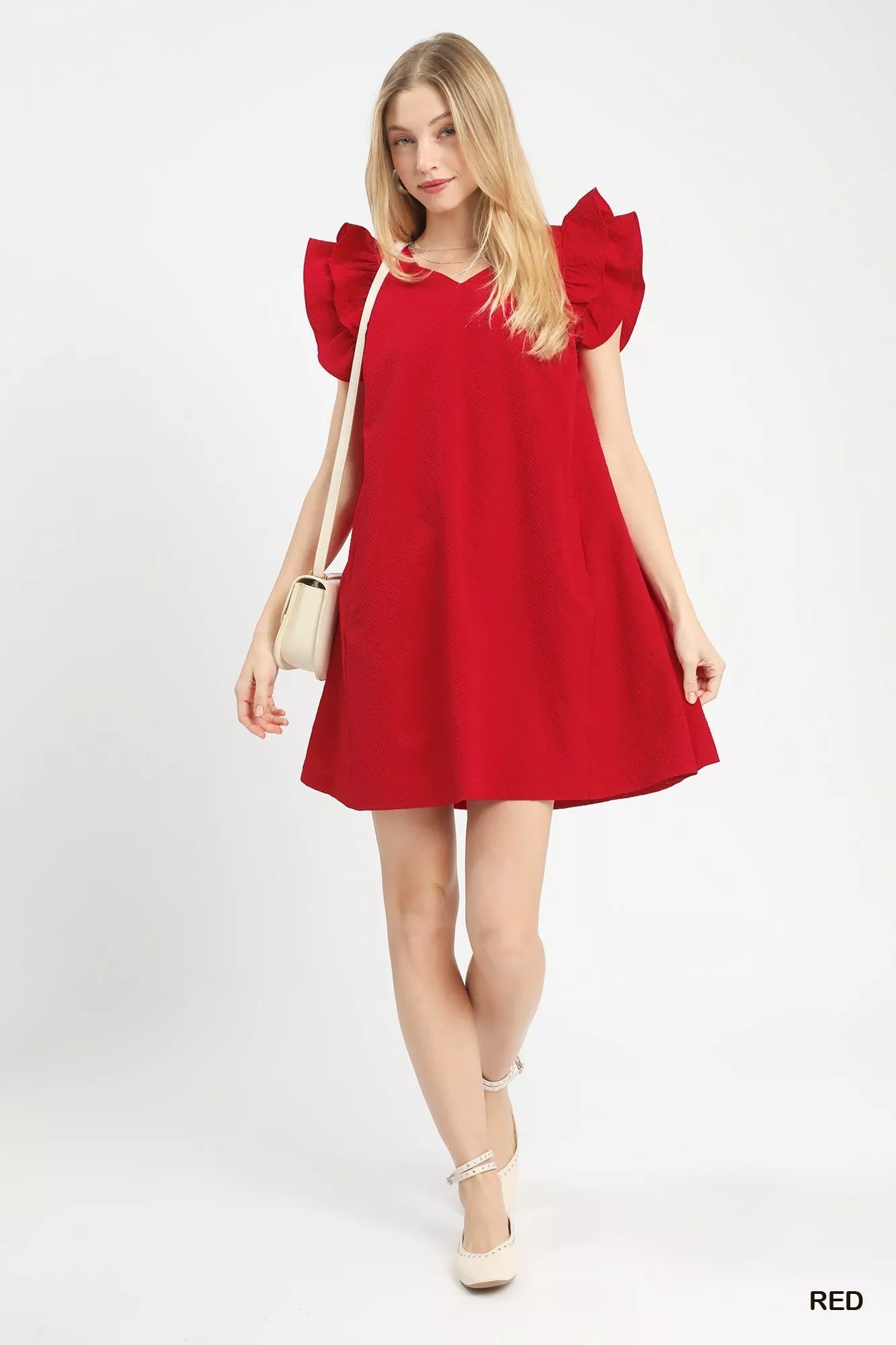 Umgee Seersucker Ruffle Shift Dress - Bitsy Gypsy Boutique