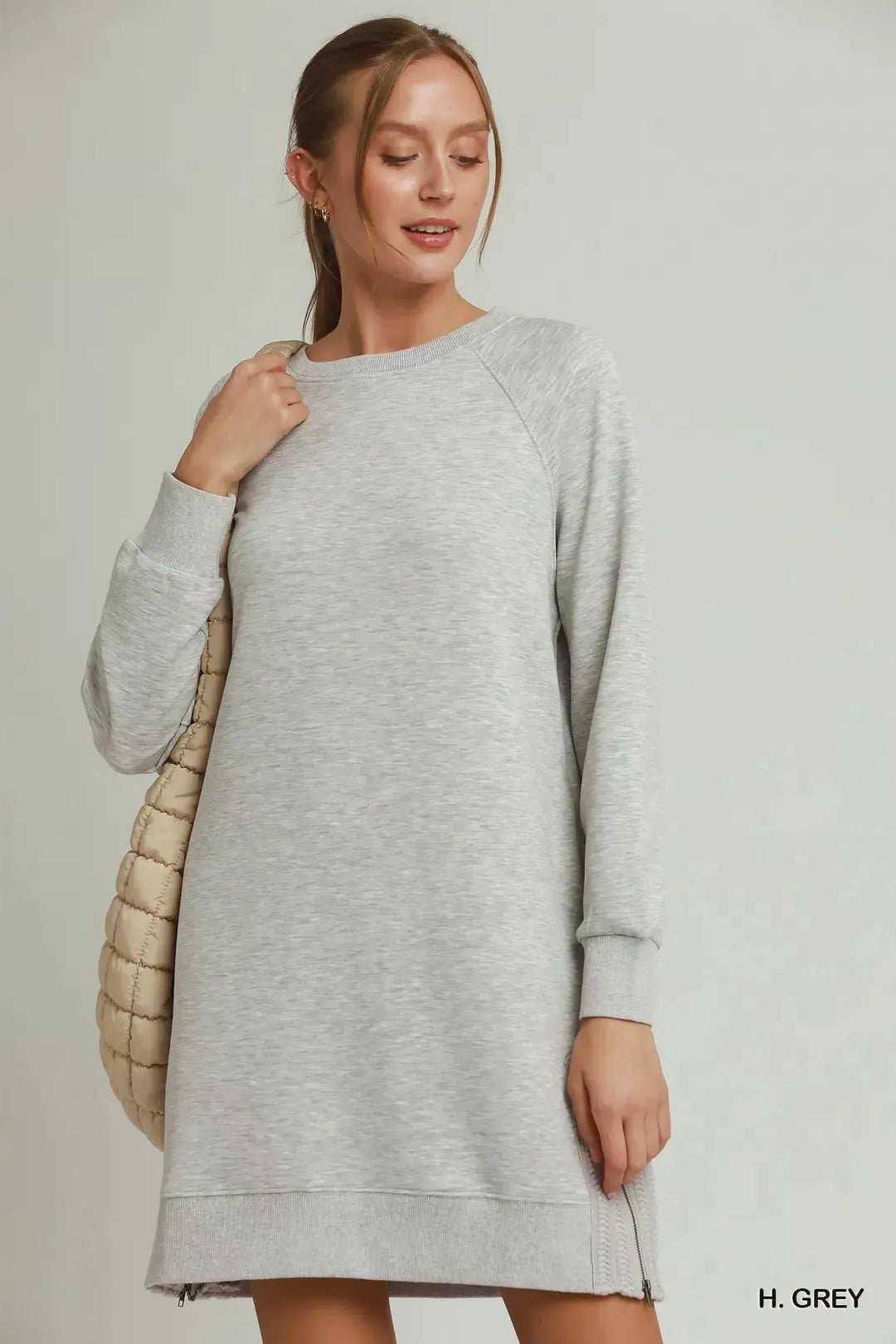 Umgee Side Crochet Zipper Detailed Dress - Bitsy Gypsy Boutique