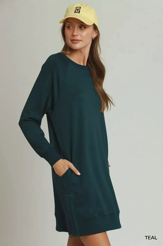 Umgee Side Crochet Zipper Detailed Dress - Bitsy Gypsy Boutique