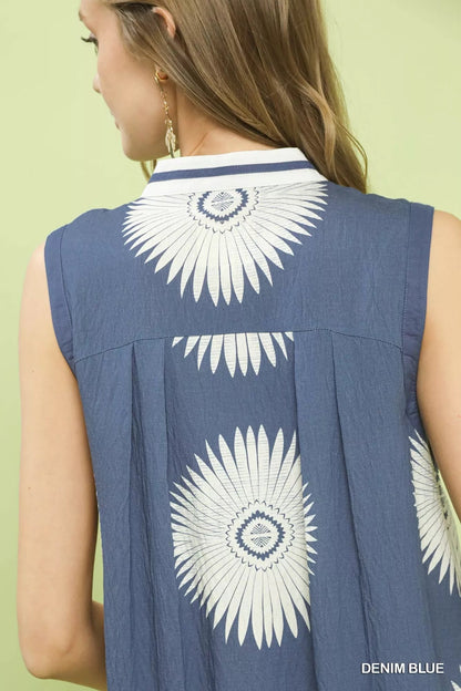 Umgee Sleeveless Geometric Midi Dress - Bitsy Gypsy Boutique