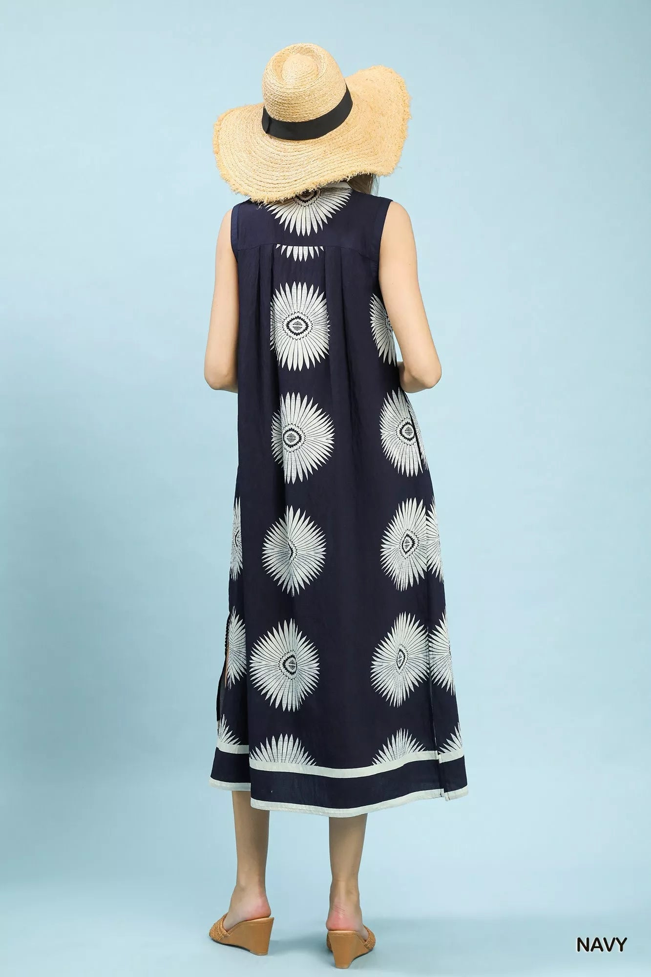 Umgee Sleeveless Geometric Midi Dress - Bitsy Gypsy Boutique