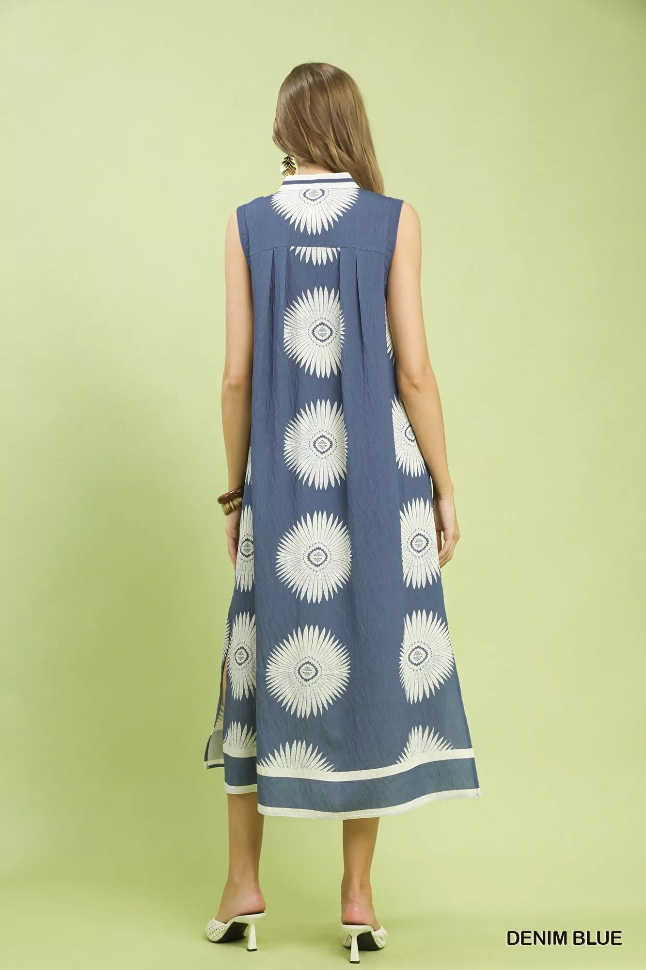 Umgee Sleeveless Geometric Midi Dress - Bitsy Gypsy Boutique