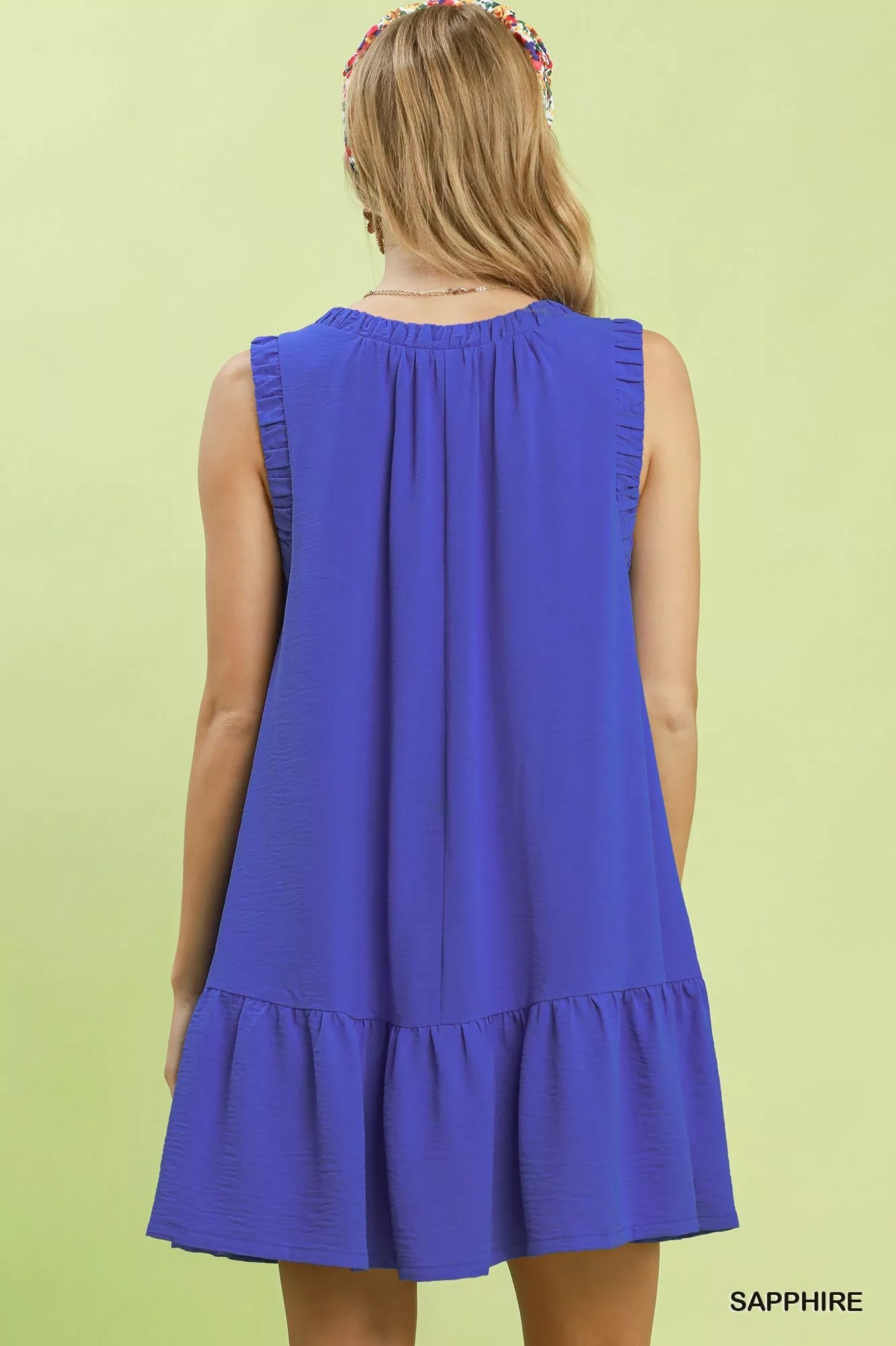Umgee Sleeveless Ruffle Trim Drop Waist Mini Dress - Bitsy Gypsy Boutique