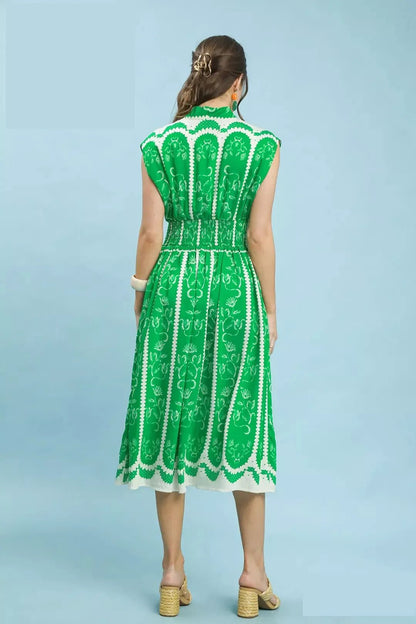Umgee Sleeveless Smocked Midi Dress - Bitsy Gypsy Boutique