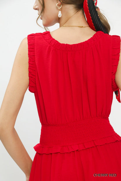 Umgee Smocked Waist Tiered Midi Dress - Bitsy Gypsy Boutique