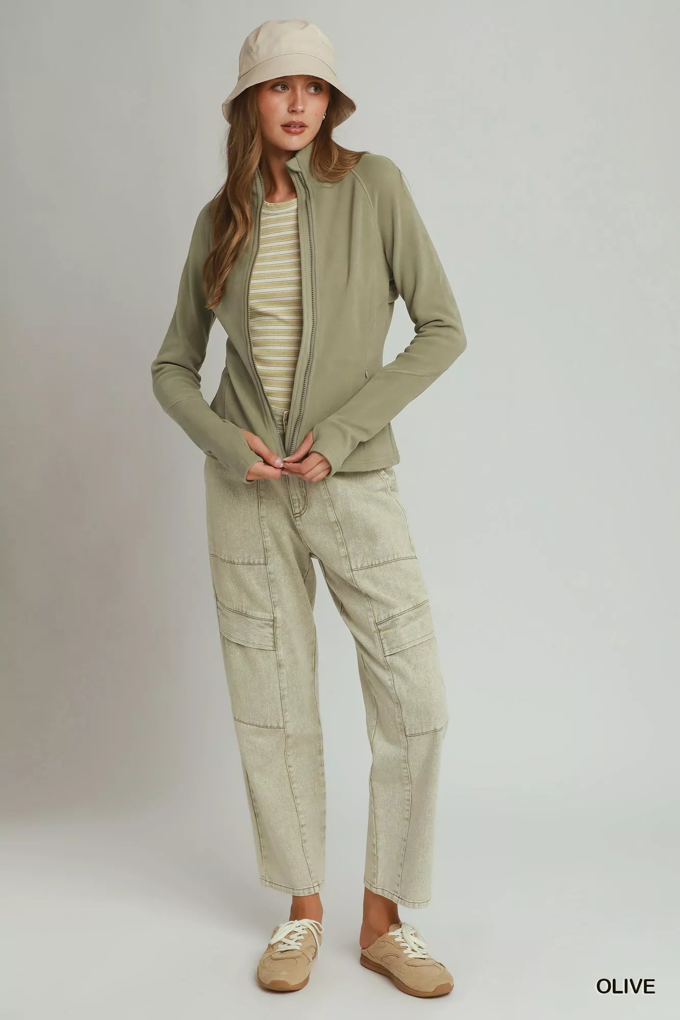 Umgee Soft Fleece Full Zip Jacket With Pockets - Bitsy Gypsy Boutique