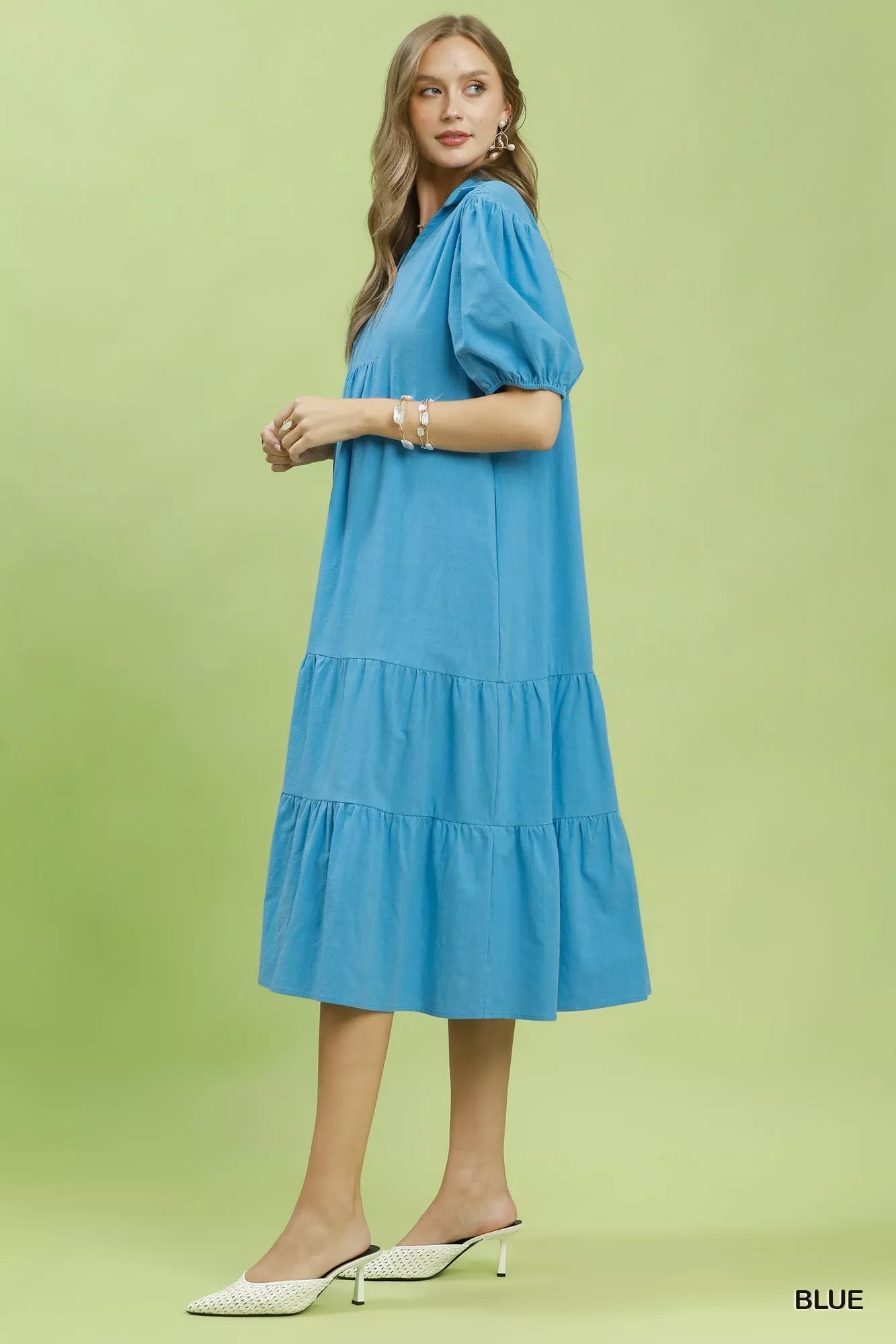 Umgee Solid Tiered Midi Dress - Bitsy Gypsy Boutique