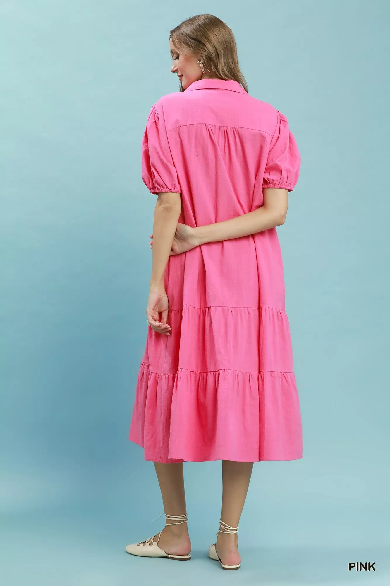 Umgee Solid Tiered Midi Dress - Bitsy Gypsy Boutique