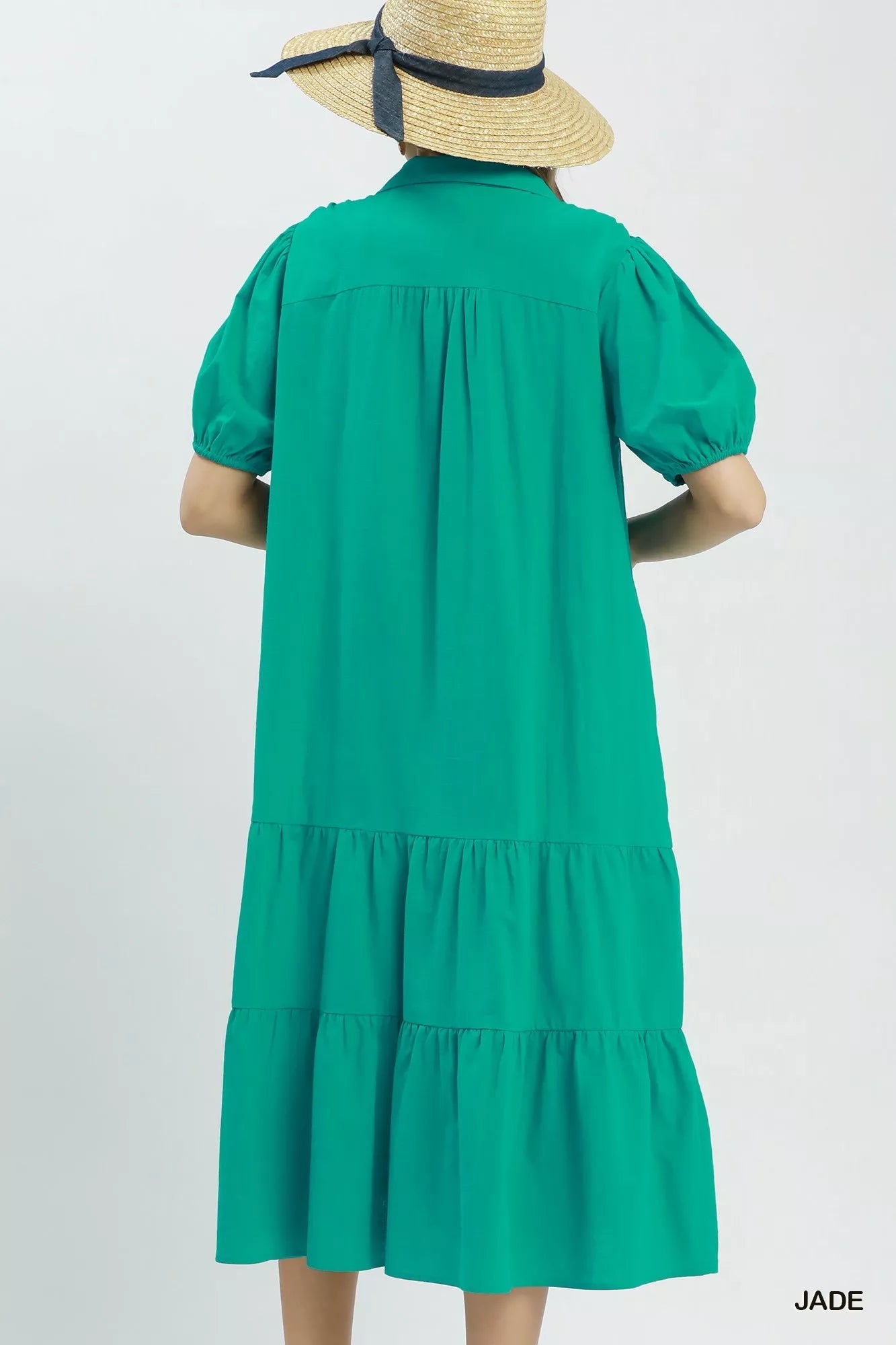 Umgee Solid Tiered Midi Dress - Bitsy Gypsy Boutique