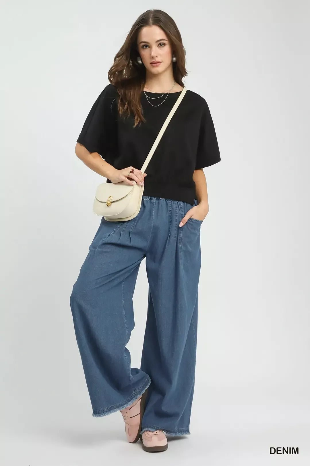Umgee Stone Washed Wide Leg Pants - Bitsy Gypsy Boutique